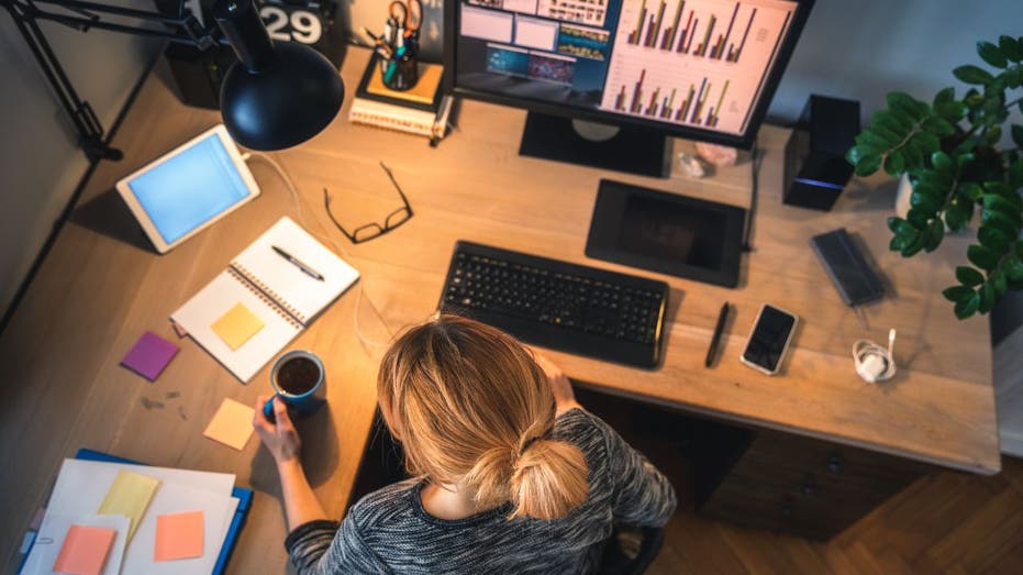 woman working from home