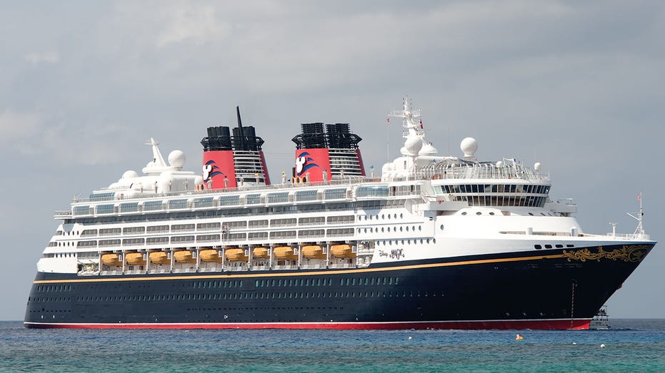 Disney Magic cruise ship at the coast of Grand Cayman