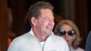 Activision Blizzard CEO Bobby Kotick and NBCUniversal CEO Jeff Shell share a laugh as they arrive for the annual Allen and Co. Sun Valley media conference in Sun Valley, Idaho, U.S. July 6, 2021.  REUTERS/Brian Losness
