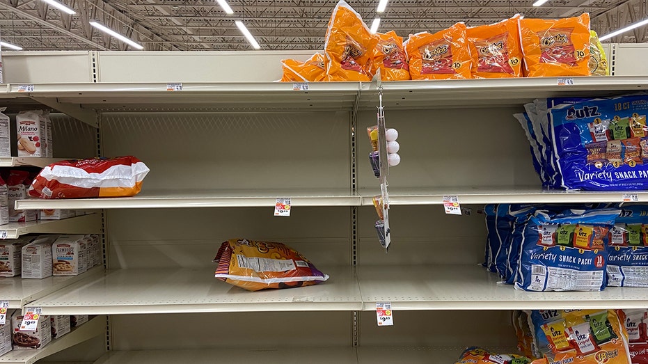 Empty grocery shelves