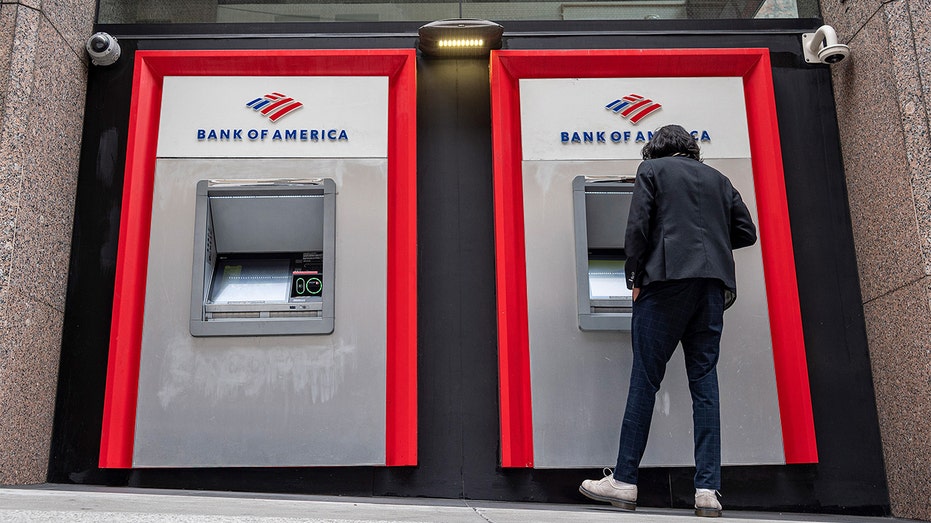 A bank of BofA ATMs