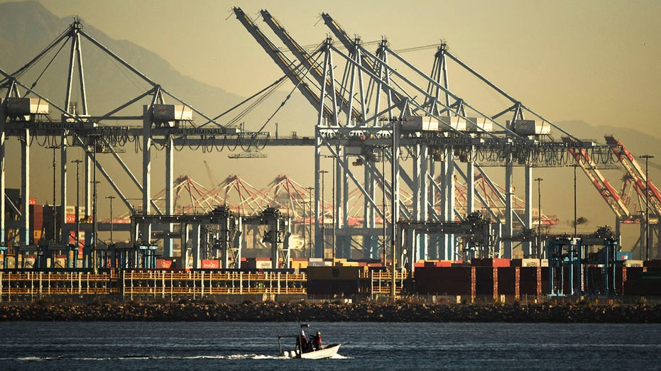 shipping cranes at port of los angeles