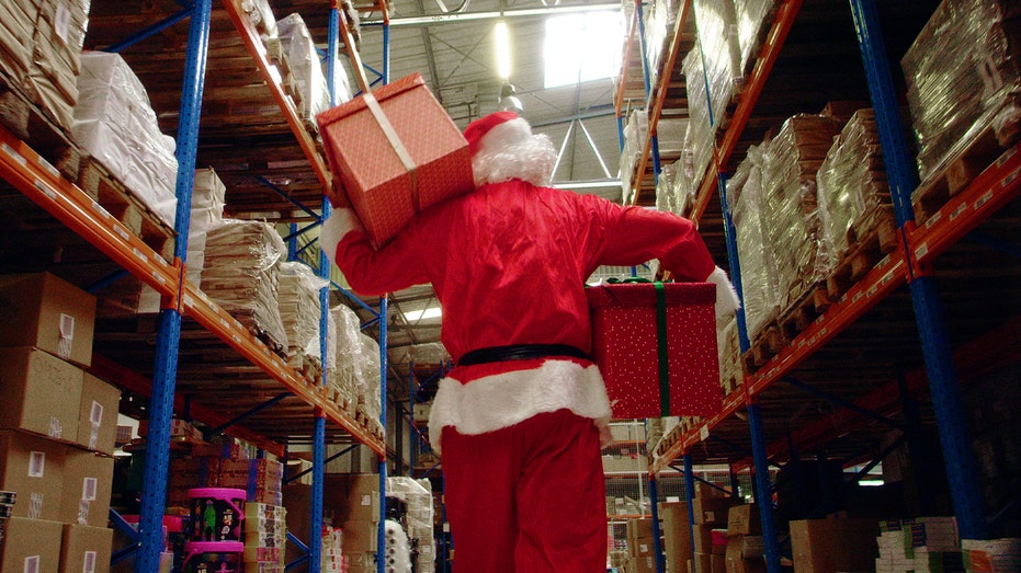 santa hard at work