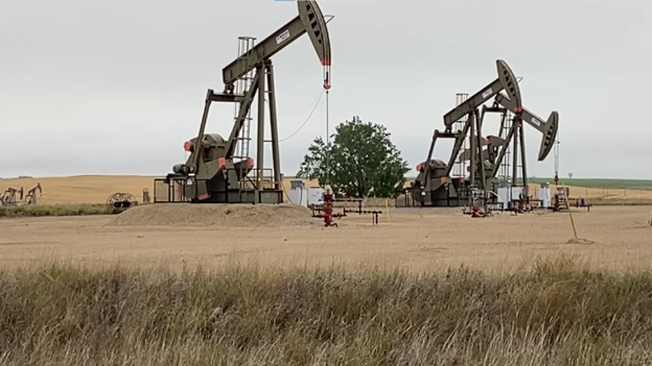 Oil well equipment on the Forth Berthold Indian Reservation near New Town, North Dakota