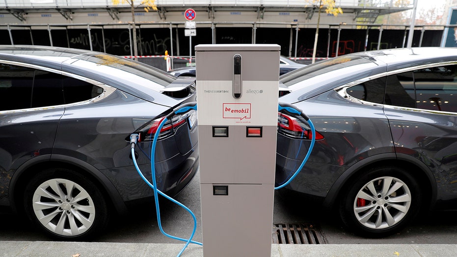 Tesla cars charging