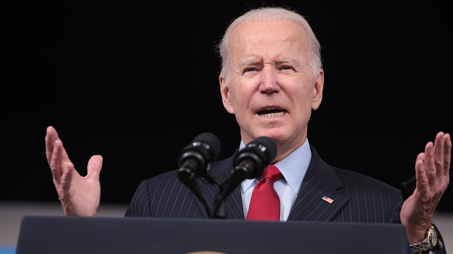 President Biden speaks on the economy in the Eisenhower Executive Office Building in Washington, D.C., on Tuesday, Nov. 23, 2021. 