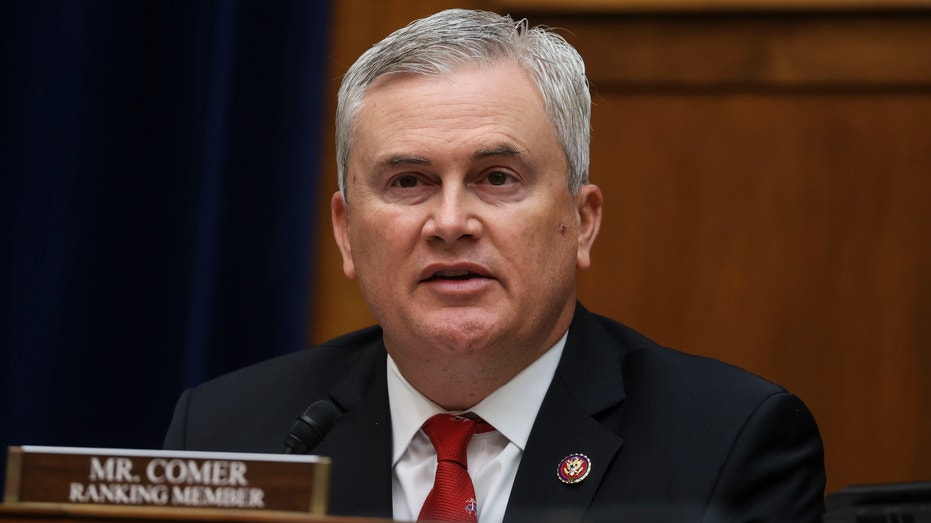 Ranking member Rep. James Comer (R-KY) speaks at a hearing with the House Committee on Oversight and Reform in the Rayburn House Office Building on November 16, 2021 in Washington, DC. The hearing was held to discuss how federal agencies are combatting cyber threats and criminal hackers. (Photo by Anna Moneymaker/Getty Images)