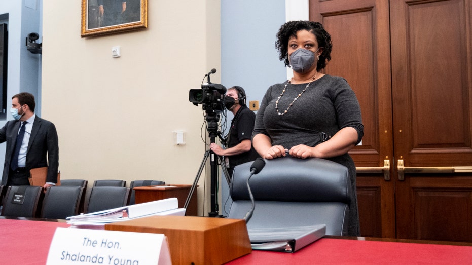 Acting director of the Office of Management and Budget Shalanda Young arrives for the House Budget Committee hearing on the The Presidents Fiscal Year 2022 Budget on Wednesday, June 9, 2021.