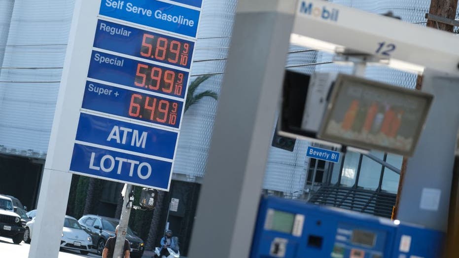 High gas prices on a sign outside a gas station