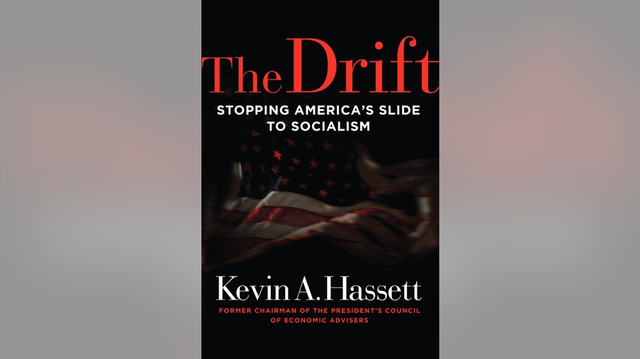 The cover of the book "The Drift: Stopping America’s Slide into Socialism" by Kevin Hassett