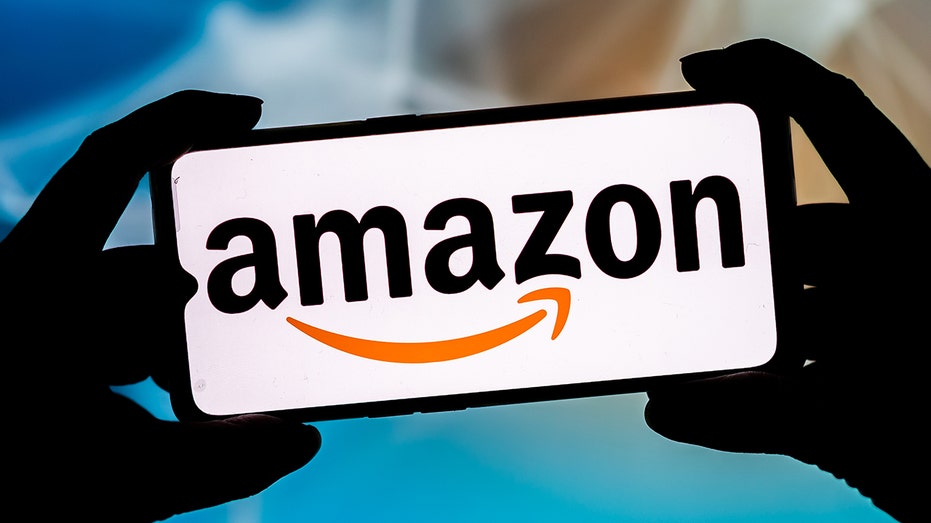 Amazon logo on a smartphone 