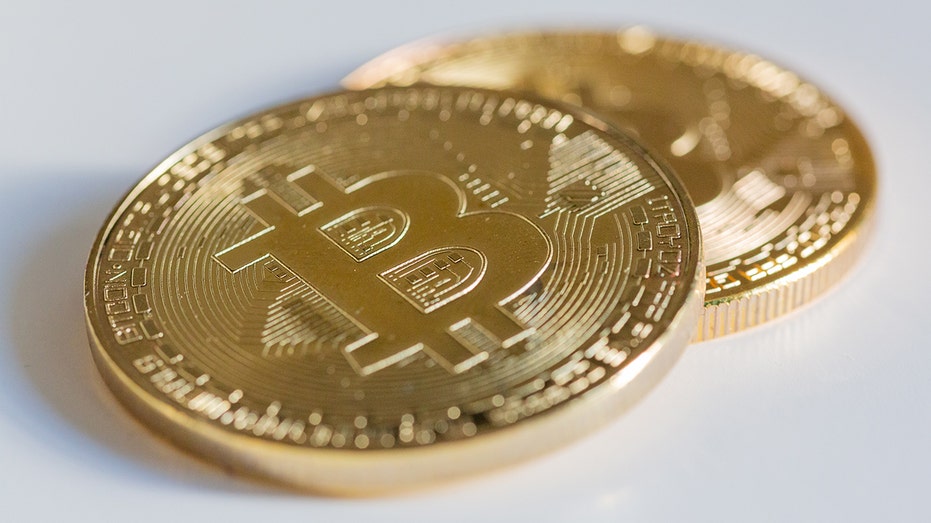 An illustration of bitcoins