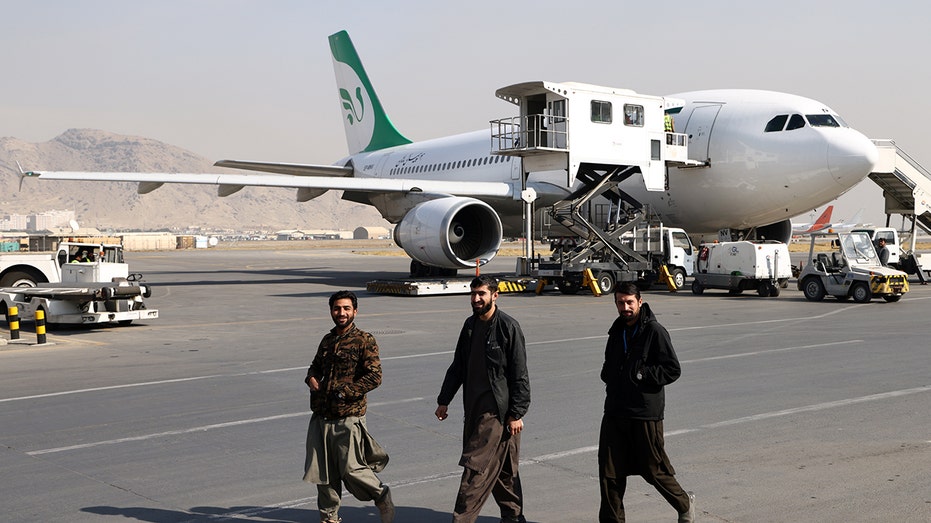 Members of the Taliban movement (banned in Russia) and an Airbus A310 aircraft operated by the Iranian airline Mahan Air at Kabul Airport