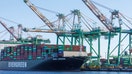 A container ship is shown at the Port of Los Angeles, Nov. 22, 2021. REUTERS/Mike Blake