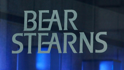 The Bear Stearns name is seen at their offices in New York