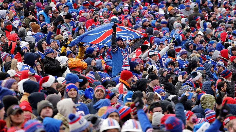Buffalo Bills fans cheer during the game against the Carolina Panthers at Highmark Stadium on Dec. 19, 2021, in Orchard Park, New York.