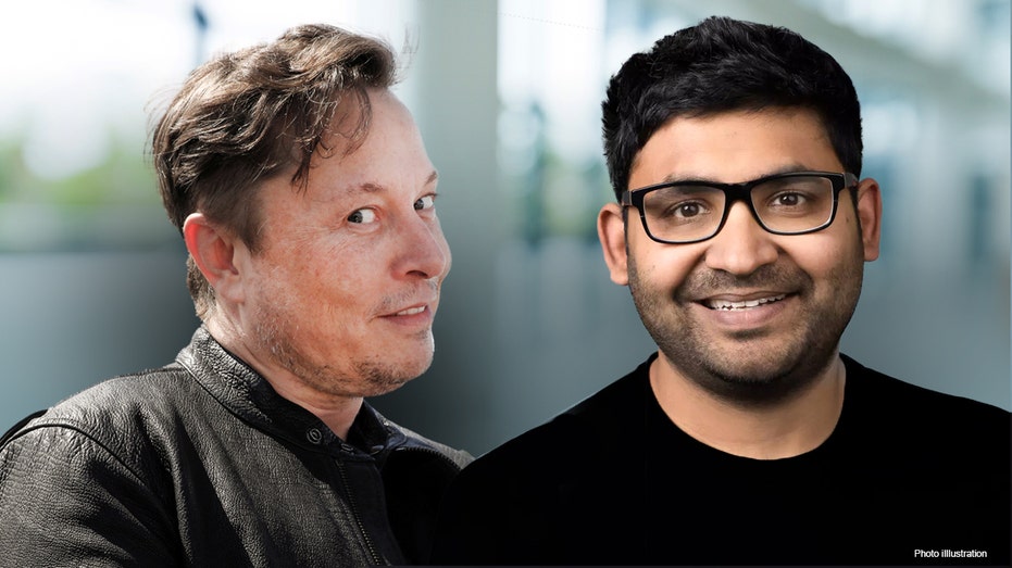Elon Musk and Parag Agrawal side by side