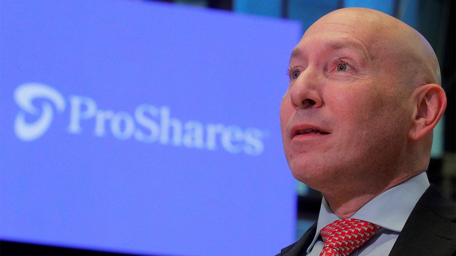 Simeon Hyman, ProShares head of investment strategy, speaks during an interview following the listing ceremony for ProShares Bitcoin Strategy ETF, trading as BITO on the NYSE Arca, at the New York Stock Exchange in New York City, Oct. 19, 2021. 