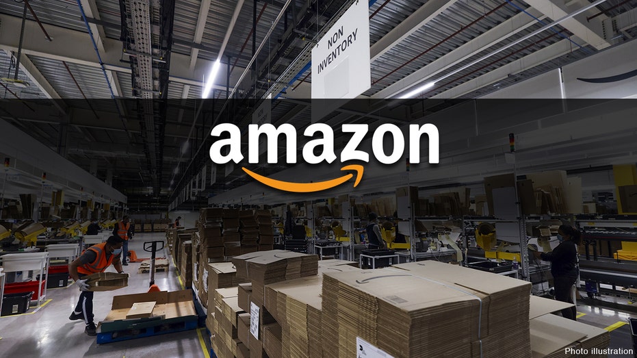 An Amazon warehouse full of packages