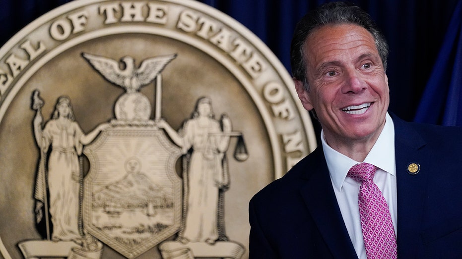 Former New York Gov. Andrew Cuomo speaks during a news conference on May 10, 2021, in New York City.
