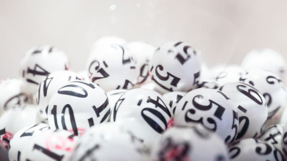Group of black and white lottery balls