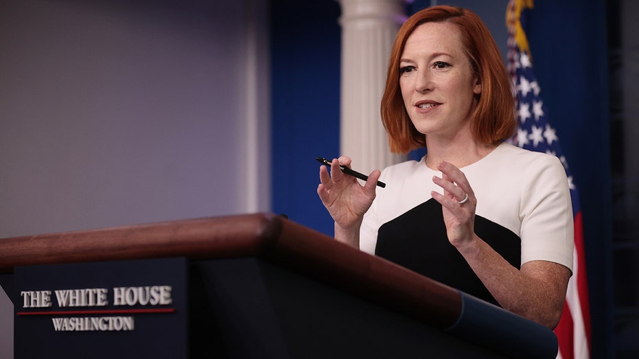 White House Press Secretary Jen Psaki talks to reporters during the daily press conference in the Brady Press Briefing Room at the White House on Dec. 6, 2021, in Washington, D.C. 