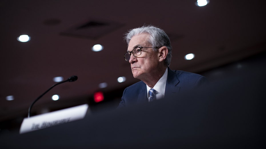 Jerome Powell, chairman of the U.S. Federal Reserve, during a Senate Banking, Housing and Urban Affairs Committee hearing in Washington, D.C.