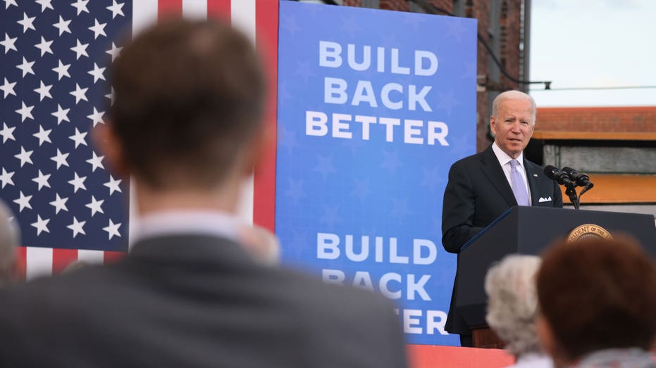 President Biden speaks at an event at the Electric City Trolley Museum in Scranton, Pennsylvania, on Oct. 20, 2021.
