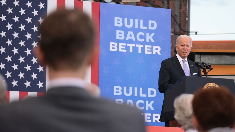 President Biden speaks at an event at the Electric City Trolley Museum in Scranton, Pennsylvania, on Oct. 20, 2021.