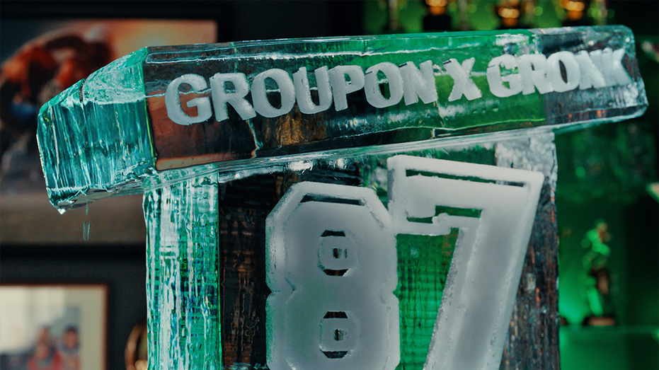 ice sculpture for Gronk's Super Bowl party