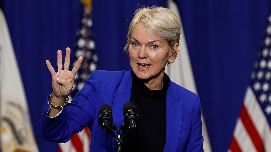 Energy Secretary Jennifer Granholm delivers remarks during an event at the Prince George’s County Brandywine Maintenance Facility on Dec. 13, 2021 in Brandywine, Maryland. 