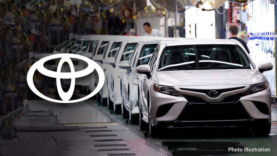 Toyota cars on assembly line