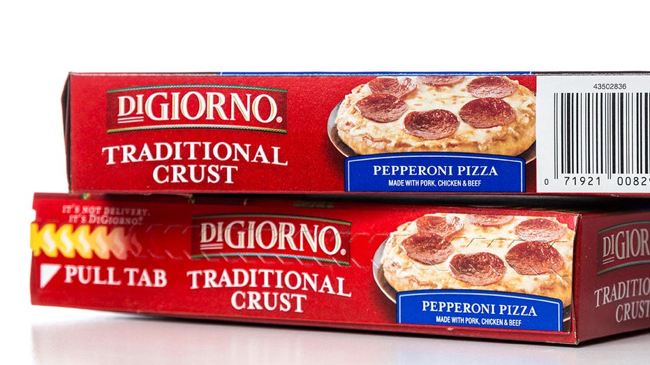 DiGiorno Pepperoni pIzza traditional crust stacked boxes