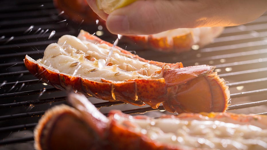 Grilled Lobster Tail on the Grill with Lemon