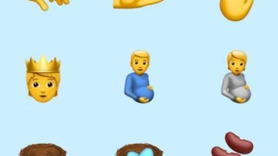 Emoji de homem grávida Apple iOS 15.4 (Blog Emojipedia)
