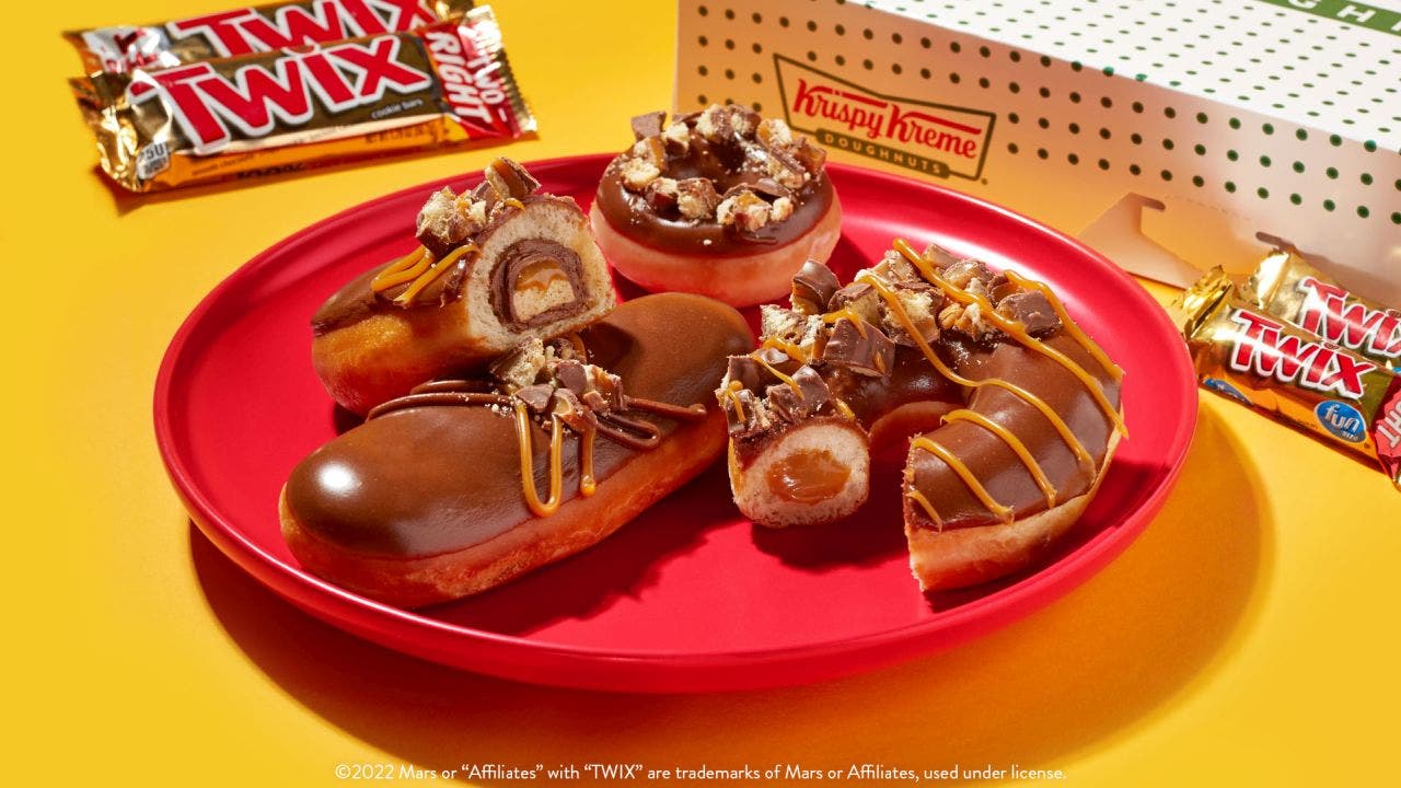 Krispy in Business with | 1st Fox doughnuts Kreme candy collab brand Twix launches