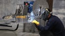 A worker welds a custom built aluminum body frame for a Venice roadster model vehicle at the Vanderhall Motor Works Inc. manufacturing facility in Provo, Utah, U.S., on Tuesday, Sept. 25, 2018. The U.S. Census Bureau is scheduled to release durable goods orders on October 4. Photographer: George Frey/Bloomberg via Getty Images - Fox Business News