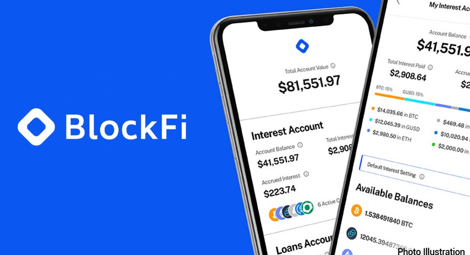 BlockFi logo on mobile phone