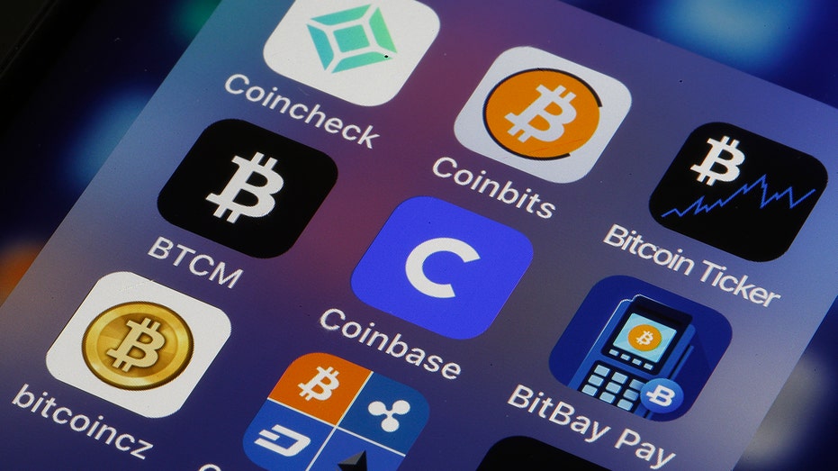 Cryptocurrency apps on phone