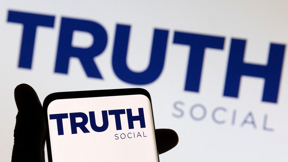 Truth Social logo on phone