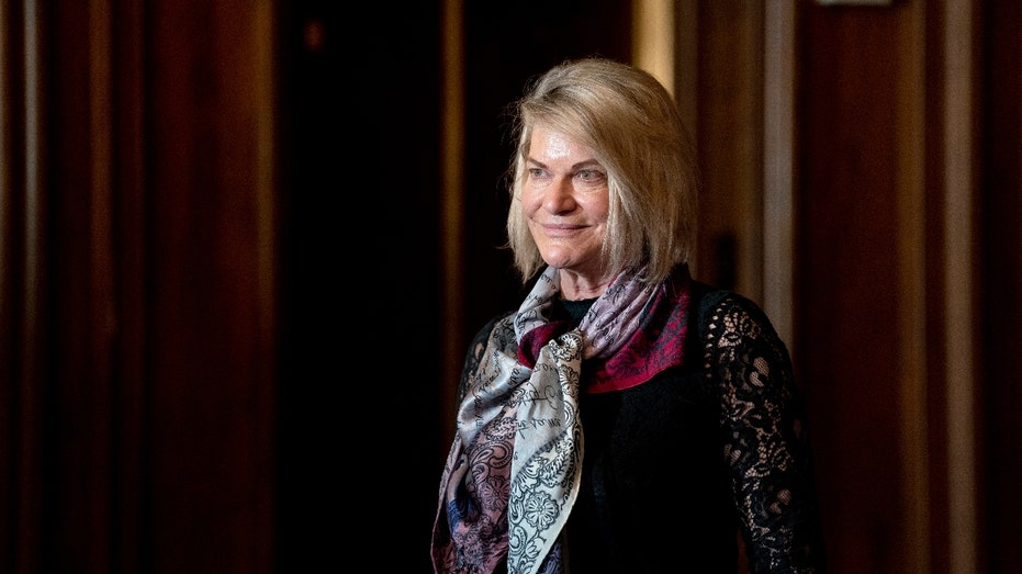 Sen.-elect Cynthia Lummis, R-Wyo., meets with the media on Nov. 9, 2020, in Washington, D.C. 