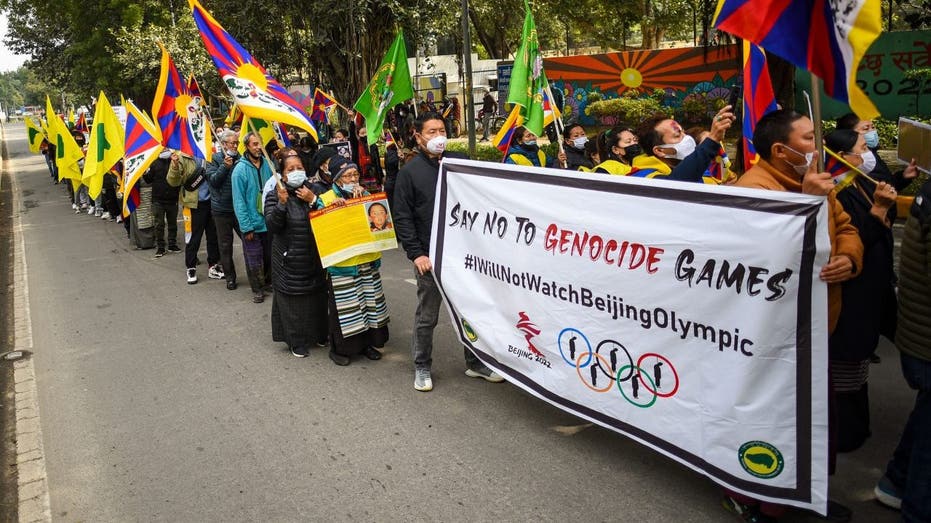 Tibetan Youth Congress Protest Against The 2022 Beijing Winter Olympics