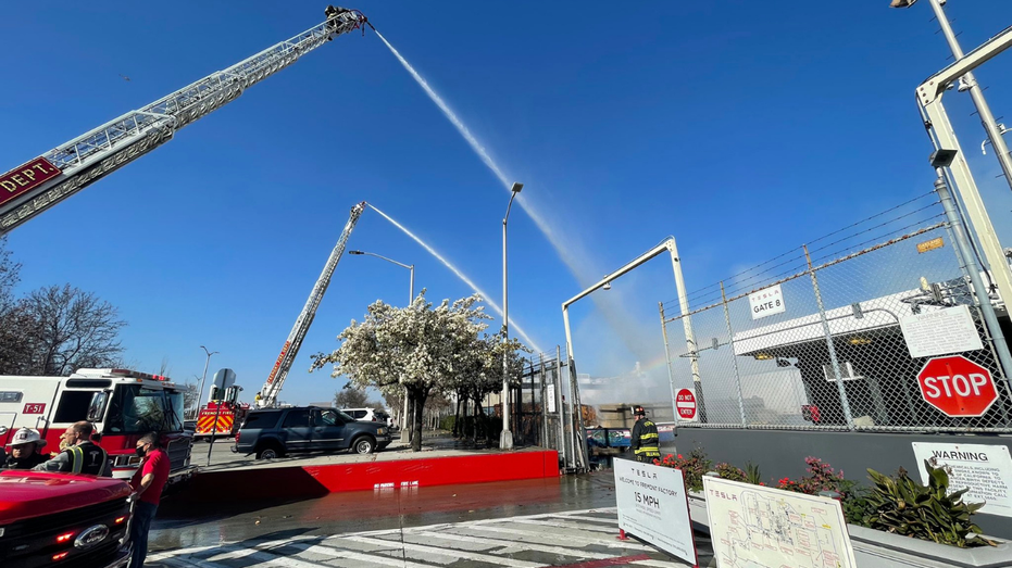 Tesla factory packing material starts fire outside California plant