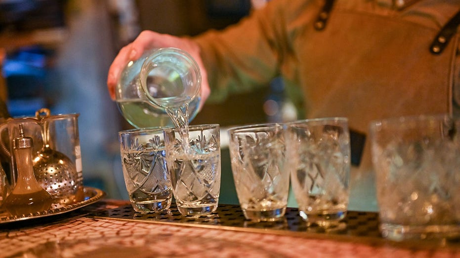 Bartender preparing vodka