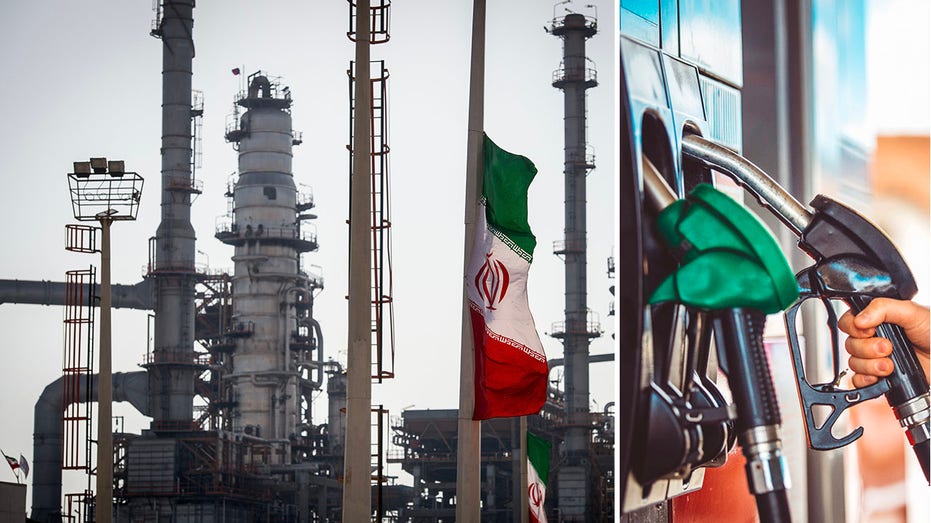 Iran Flag Oil Refinery