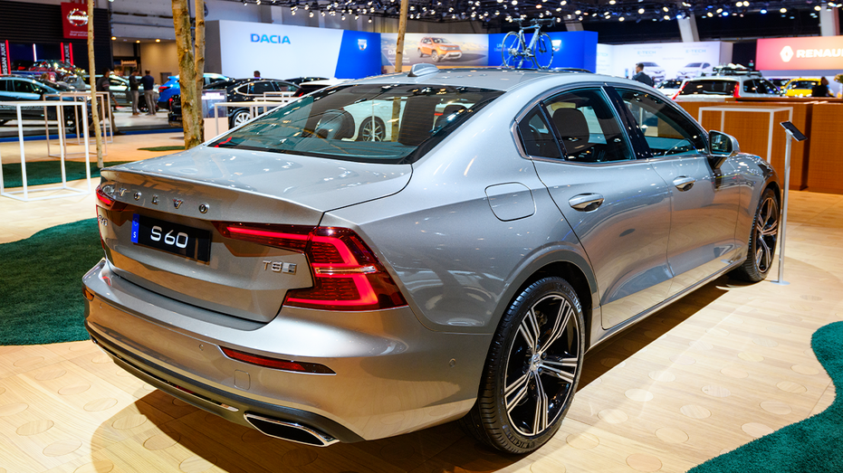 BRUSSELS, BELGIUM - JANUARY 9: Volvo S60 T8 executive plug-in hybrid sedan car on display at Brussels Expo on January 9, 2020 in Brussels, Belgium. The Volvo S60 is available as sedan and as station wagon called V60