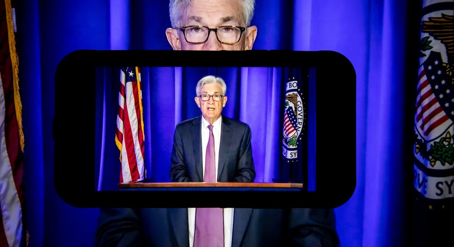 Jerome Powell on cell phone screen