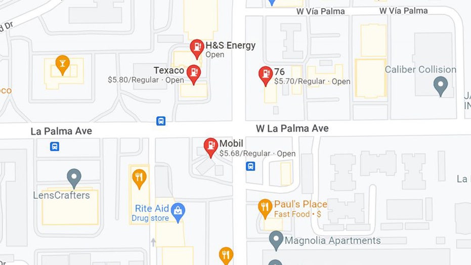 map showing gas prices