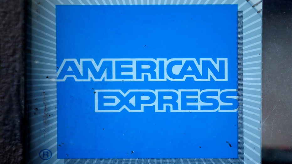 Blue logo of American Express