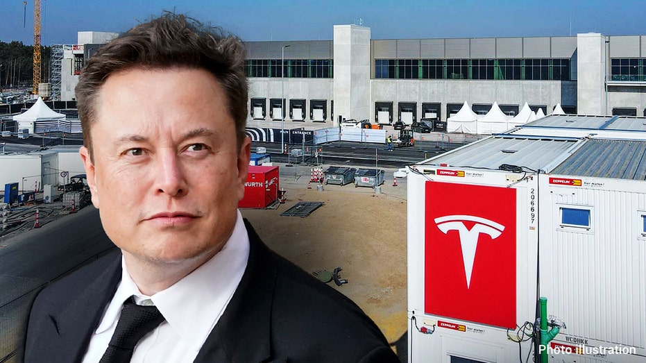 Elon Musk and Tesla factory